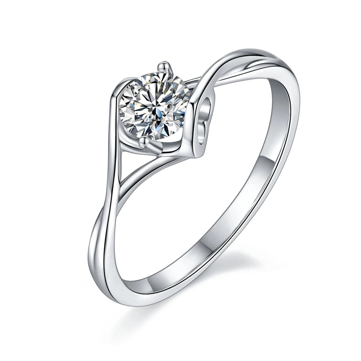 Wish Jewelry New Design Pretty Moissanite 14 Gold Ring 0.5/1/1.5/2carat/3/4ct Moissanite Ring 18k 925 Gold for Girlfriend