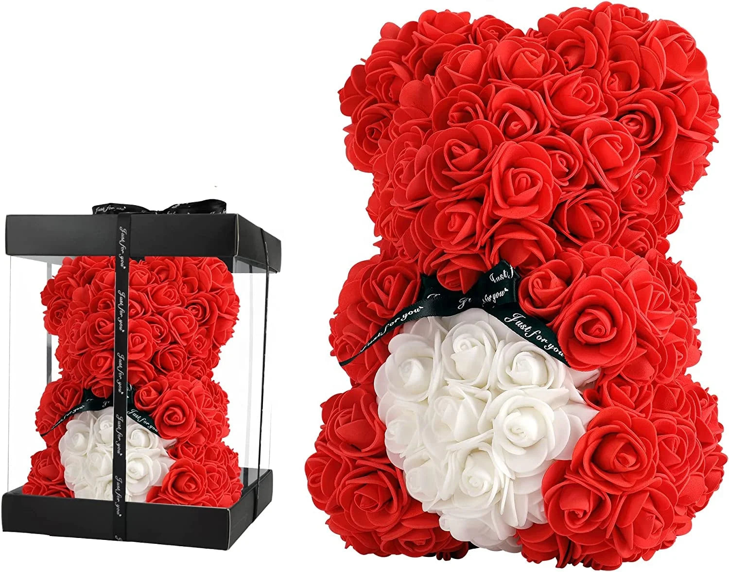 AYOYO OEM Rose Girl's Gift  Flower 25cm Bear Valentine's Day Mother's Day Gift  - 10 Inches