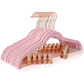 Logo Custom Premium Classic Velvet Hangers Heavyduty Non Slip Sturdy Modern Flocking Plastic Velvet Hangers With Clips