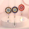 Wholesale Natural Stone Crystal Beads 7 Chakras Round Disk hang Decoration Car hang Decor
