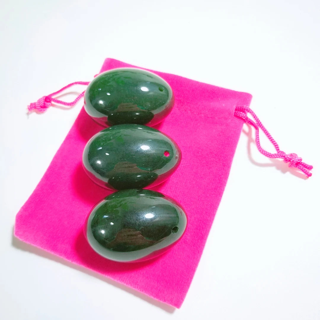 Diy Gemstone Natural Yoni Egg Set Jade Egg Vaginal Muscle Firming Kegel Crystal Yoni Nephrite Jade Wand Massage Stone