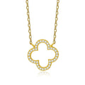 In Stock 925 Sterling Silver Four Leaf Clover Necklace for Women Factory Wholesale Manufacture Zircon Lucky Pendant