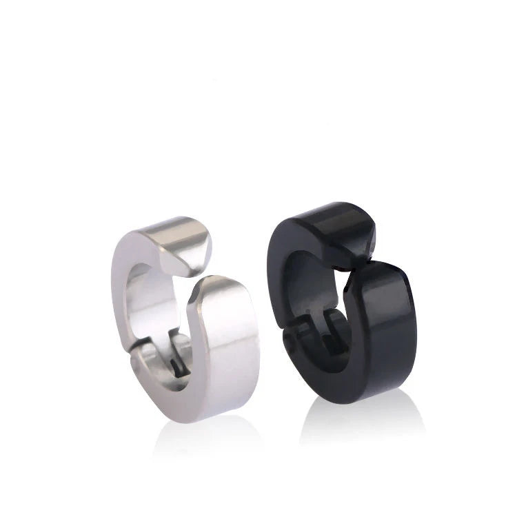 No Hole Earrings No Piercing Stainless Steel Silver Gold Round Ear Clip Hoops Ear Studs  Men Women Stud Earrings