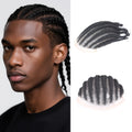 Braided Toupee Wigs for Men Full Lace Man Wig Human Hair Braids Male Hair Prosthesis for Black Men Hair Replacement System Unit