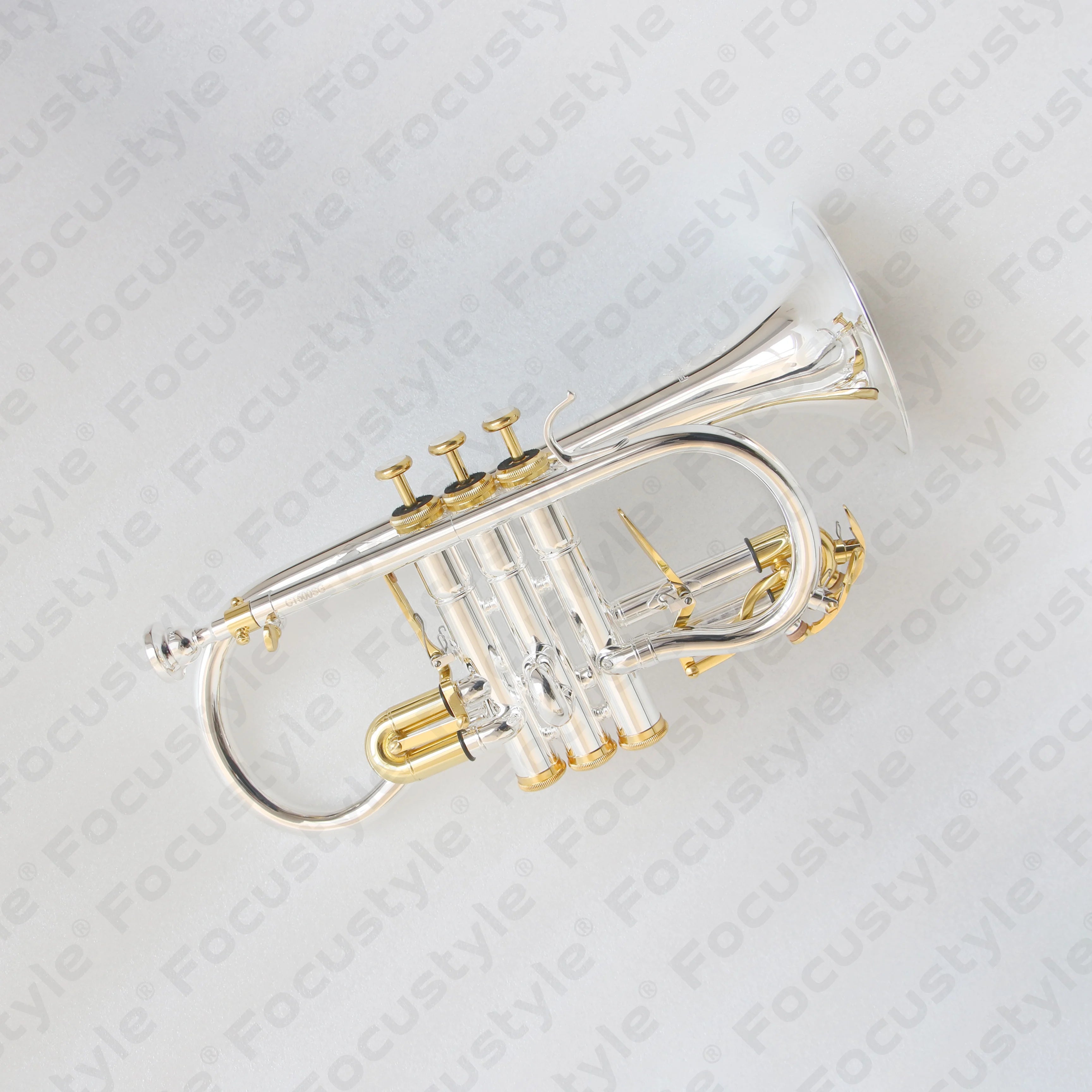 High End Professional Soprano Eb Cornet Silver Plated Focustyle FCT-500 for Sale Good Price
