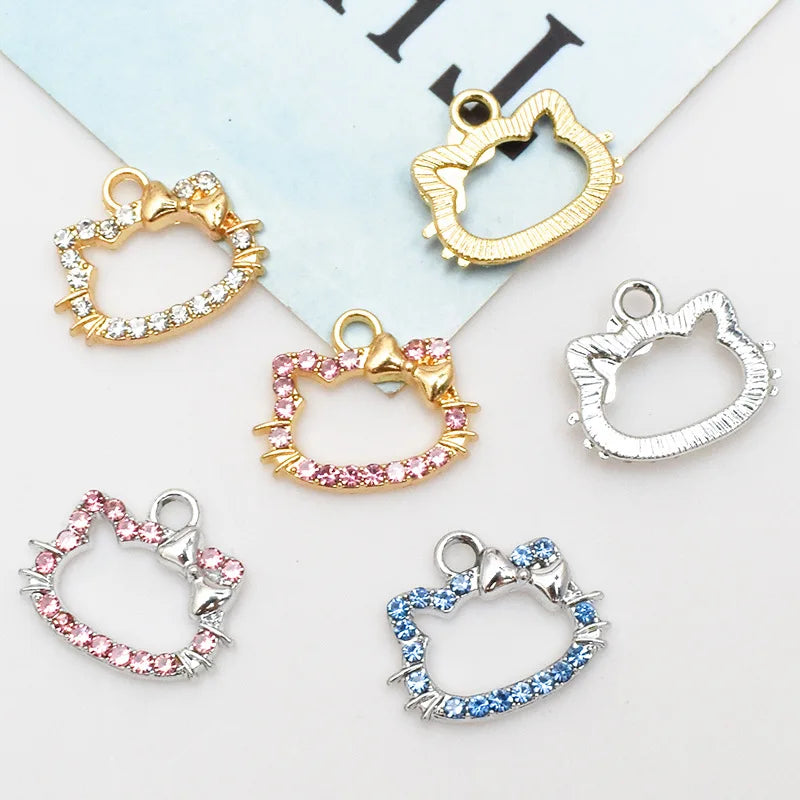 14x17mm Zinc Alloy  Alloy Metal DIY Jewelry Accessories Finding Inlay HELLO KITTY CAT HEAD Shape Charm Pendant
