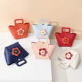 Hottest Handmade Women's Shopping Bags With Ribbon Gift Bags DIY Craft Mini Handle Leather Candy Bags