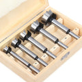 5PCS High Carbon Steel Forstner Tips Woodworking Tools Hole Saw Cutter Hinge Boring Drill Bits Round Shank