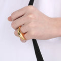 Vintage Wholesale Engagement Fashion Jewelry Geometric Square 18K Gold Plated Stainless Steel Fine Jewelry Rings
