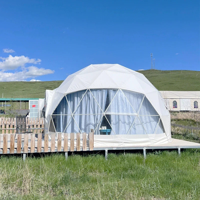 6M Outdoor Eco Living Dome House PVC Geodesic Dome Tents for Glamping