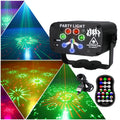 Mini DJ Disco Stage RGB LED Projector Laser Lights Sound Activated Remote Control Modern Design for Holiday Decorations Gifts