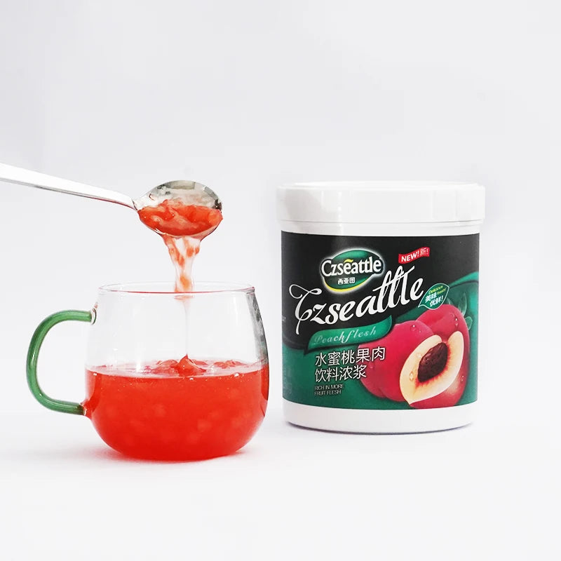 Czseattle Honey peach fruit concentrated jam drink & beverage fruit jam pulp for fruit tea ingredients tea shop