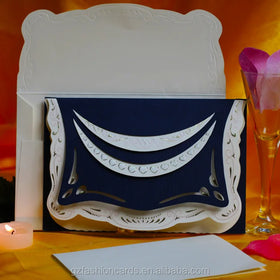 Latest New Design Navy Blue Color Doilies Wedding Invitation Cards Custom Birthday Invitation Cards Table Cards