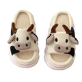 Female Four Seasons Universal Indoor Home Cotton Hemp Cool slippers Cute Cartoon Little Cow Silent Linen slippers