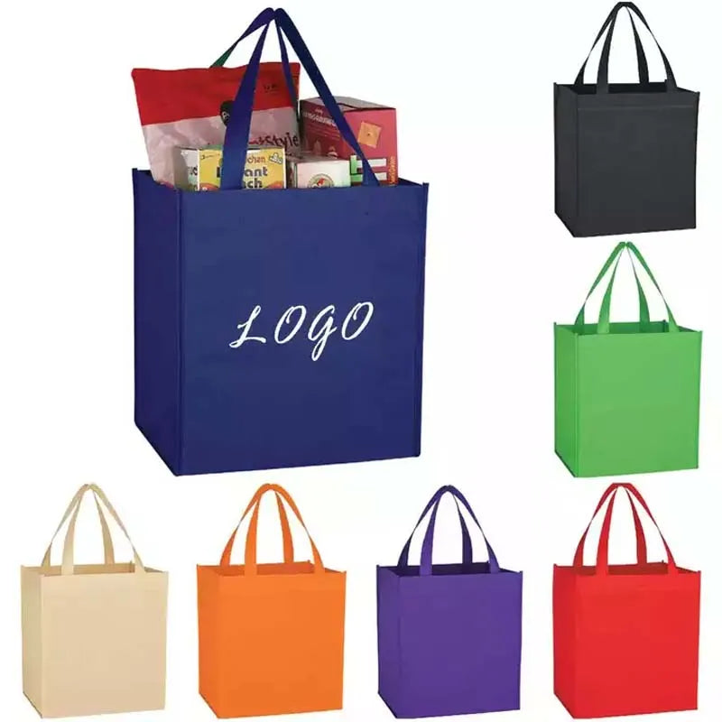 Wholesale Printed Personalized Reusable Fabric Large Non Woven Tote Storage Packaging Shopping Bags With Logo