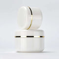 Empty 10g 20g 30g 50g 100g 120g 150g 250g White PP Plastic Face Cream Jar with Gold Edge