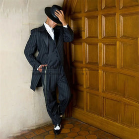 Black Striped Men Suit Three Pieces Business Casual Regular Fit Professional Formal Male Groom Best Man Wedding Suit