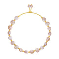 Stylish Women's Bracelet: Gold PVD Plated Stainless Steel Charm with Natural Drawstring Baroque Pearls ZS1