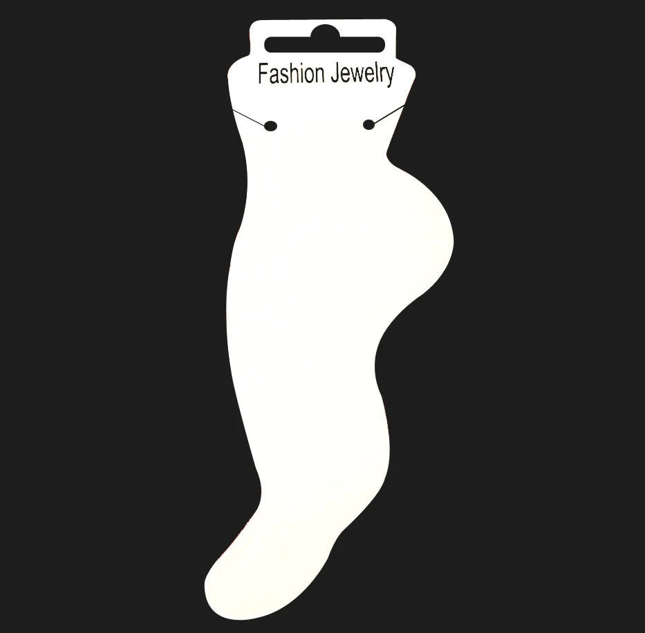 White Paper Card Display and Packaging Cards for Foot Ankle Bracelet Jewelry Anklets Holder