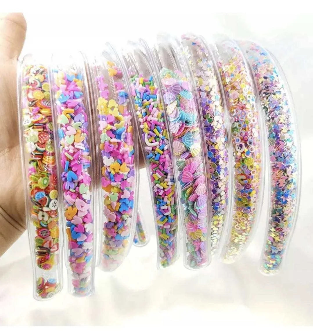 Quicksand Clay Beads Hair Band Children's Transparent PVC Sequined Headband for Children's Hair Accessories