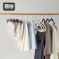 SHIMOYAMA Rubber Coated Clips Clothes Hanger 10 Pack Pants Hangers Space Saving Skirt Hanger with Adjustable Clips