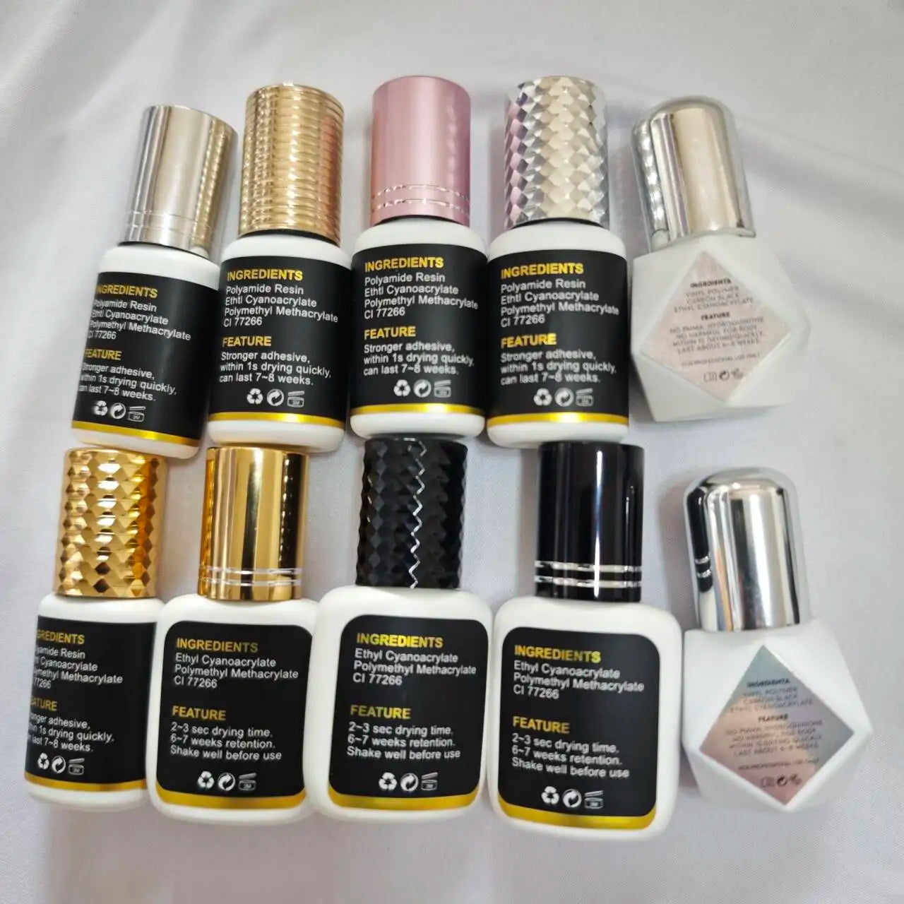 Private Label 0.3s 0.5s1-2s 2-3s.UV Lash Super Glue Fast Dry Eyelash Adhesive Eyelash Extension Black Clear Korea Eyelash Glue