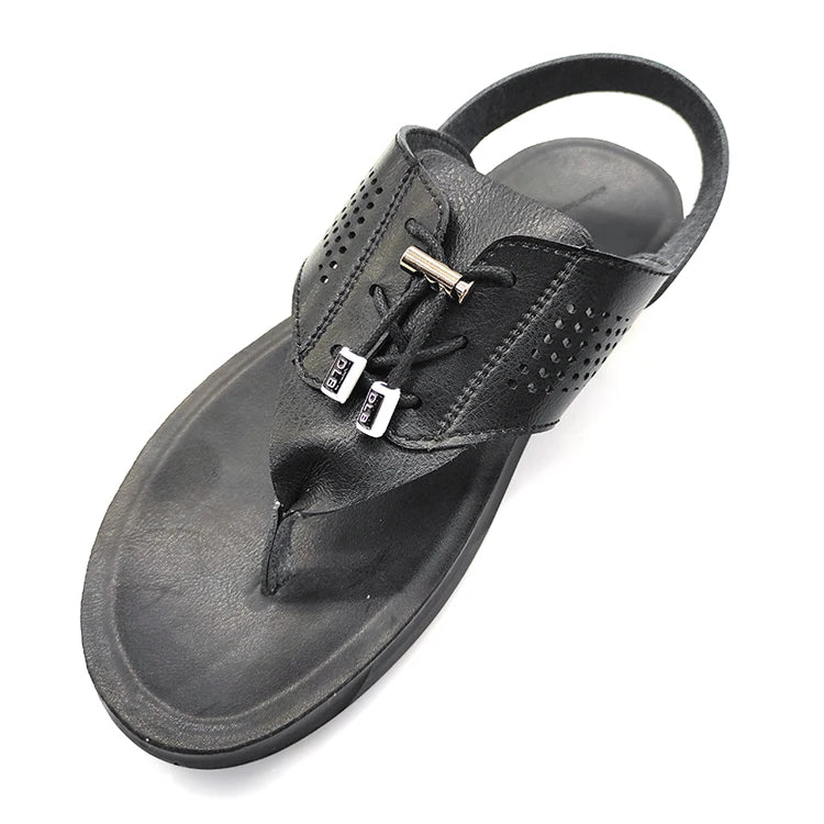 Fashion Custom Waterproof Platform Outdoor Soft Winter Leather Sandals for Men