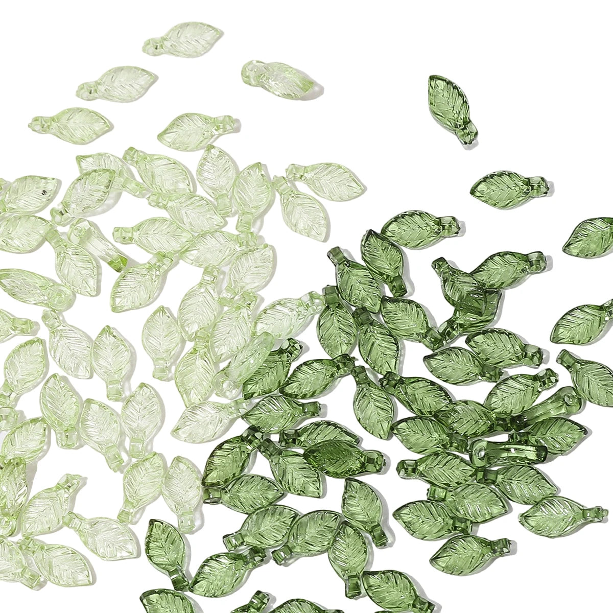 Wholesale Acrylic Mini Transparent Small Tree Leaves Beads Designer Diy Beads Charms for Jewelry Making Findings Components