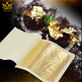 4.33 X 4.33 cm 24K 99.9% Chinese Genuine Real Gold Sheets Beauty Cosmetics Cake Baking Edible Pure Gold Leaf Foil Paper