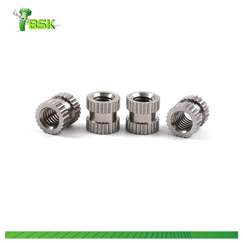 Aluminum Knurled Nuts Knurled Brass Heat Set Staking Threaded Inserts Brass Insert Nut for Injection Molding