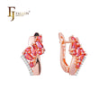 FJ Fallon Fashion Jewelry Cluster Earrings Plated in 585 Rose Gold Two Tone Brass Based