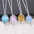 Hongzhuo Rough Stone Agate Pendant Tumble Shaped Charm Pendant Wholesale for DIY Making Jewelry