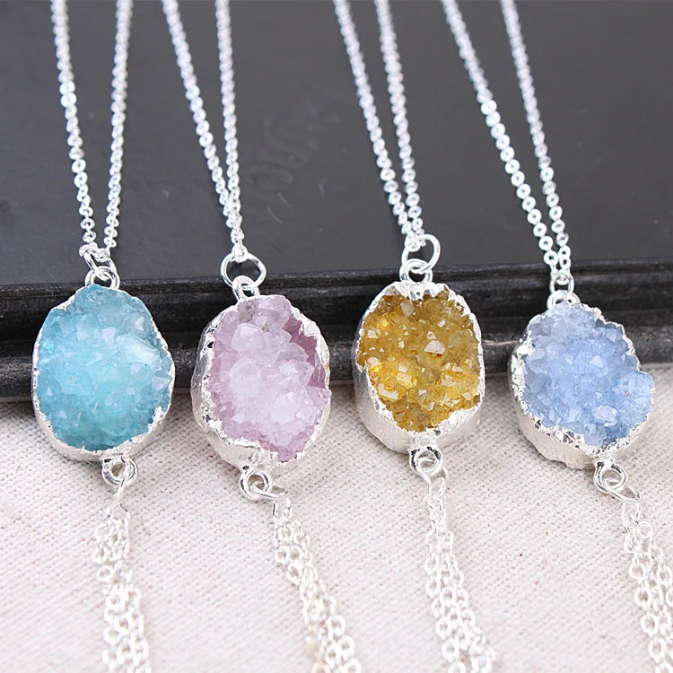 Hongzhuo Rough Stone Agate Pendant Tumble Shaped Charm Pendant Wholesale for DIY Making Jewelry