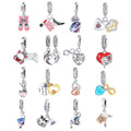 S925 Solid Silver Dance Shoe Pendant Lipstick Bag High Heel Shoe Charm for 3mm Bracelet Fahion Women Jewelry Gift