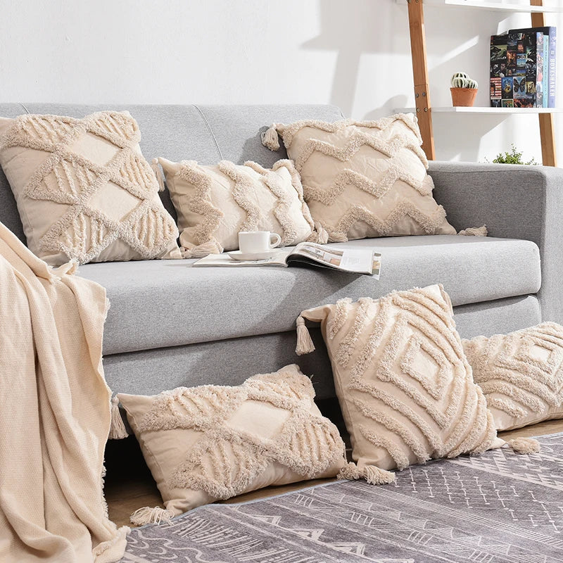 Wholesale Luxury 45*45 cm Decorative Sofa Cushion Cover Tassel Pillow Cover Boho Style for Home Decor