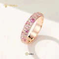 Classic Pink Moissanite Ring Jewelry S925 Sterling Silver Moissanite Rings GRA Certified Moissanite Ring