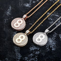 New Double-sided Medallions Commemorative Gold Plated Brass Pendant Necklace Rope Chain Zircon Men Hip Hop Jewelry Iced Bling