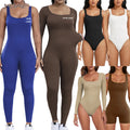 YOKE Customization Women's Yoga Ribbed One Piece Tank Tops Bodysuit Rompers Sleeveless Plus Size Exercise Jumpsuits