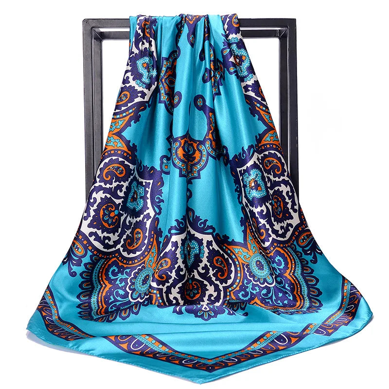 Factory High Quality Luxury Autumn Square Polyester Custom Design Scarfs Pleated Hijab Turban Multi-Functional for Women