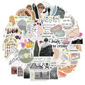50Pcs Folklore Evermore Album Song Letter Fresh Decor Sticker for Girl Notebook Paper Phone Diy Bottles Vinyl Stickers