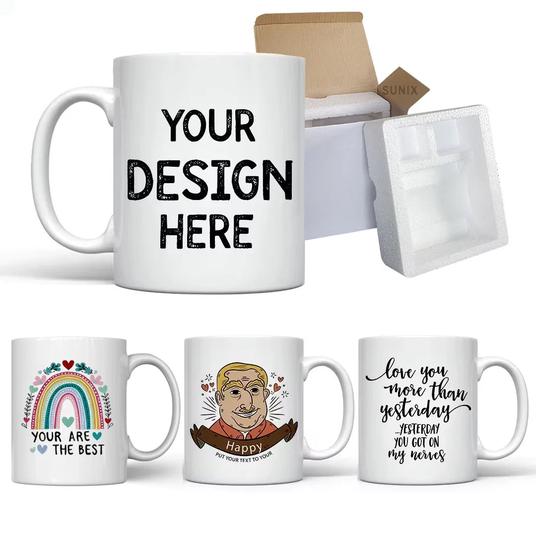 Christmas Mug Custom Logo White Black 11oz 15oz Porcelain Cup Sublimation Mug Tea Coffee Ceramic Mugs With logo