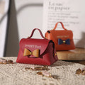 YY PU Leather Folded Candy Bag Basket With Handles Packaging Bags for Candy Custom logo Leather Mini Candy Storage Box