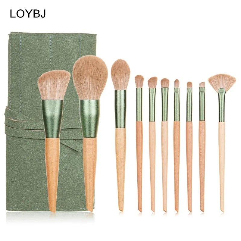 10pcs Vegan Makeup Brushes Set Private Label Face Concealer Powder Foundation Blusher Eyeshadow Eyebrow Eyeliner Fan Brush MegaBDM