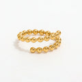 Joolim Jewelry Wholesale 18K Gold Plated Beads Spiral Open Stainless Steel Ring for Women Ring