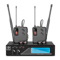 Uhf Dual Channel in Ear Wireless Monitor System One Drag Two Wireless Microphone for Shur Conference Speech Church Stage Party