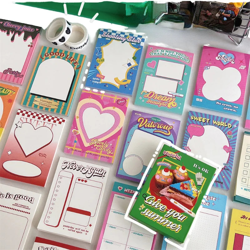 Creative American Retro Cartoon Memo Pads 50 Sheets Loose Leaf Feature Unique Design American Retro Cartoon Memo Pads