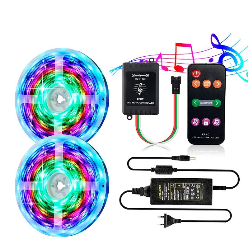 High Quality Copper SMD5050 60LED/m IP65 12V Waterproof Warehouse RGB Multi Colors Dimmable Remote Control Flexible LED Light