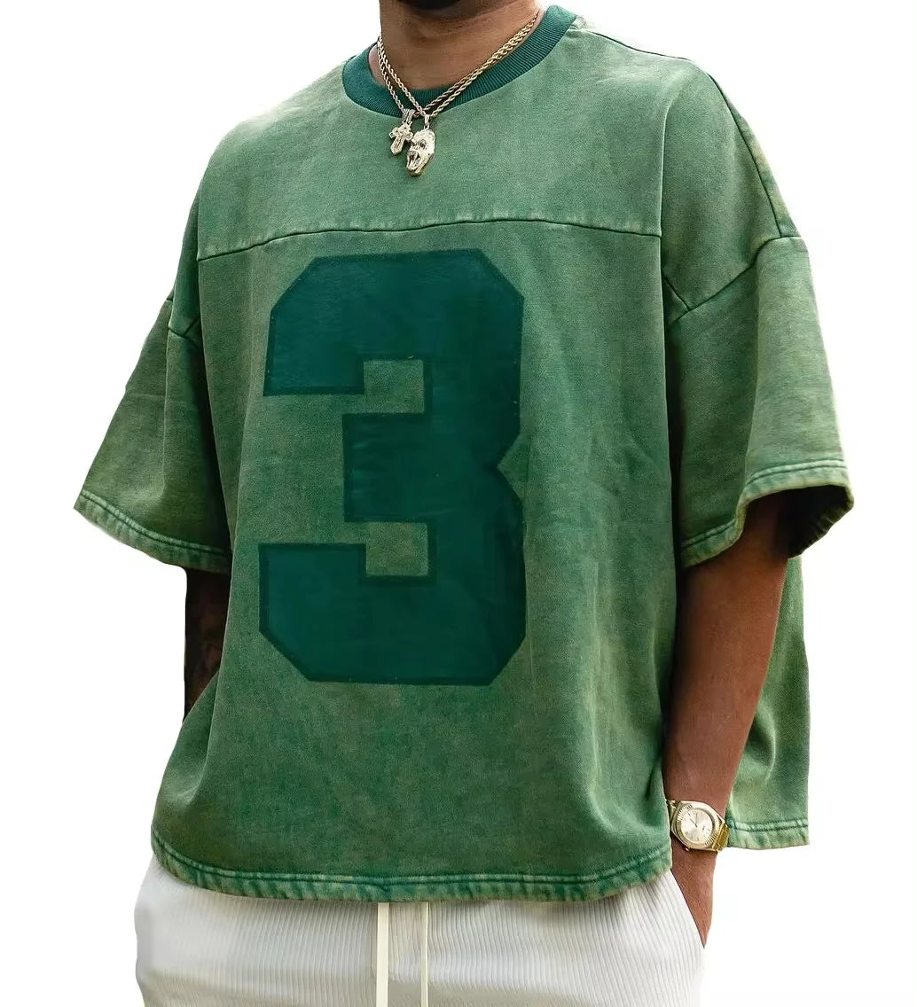 OEM Streetwear Boxy Fit Oversized Vintage Heavyweight Cotton Acid Wash Print Plus Size Oversized Men Sun Faded T Shirt