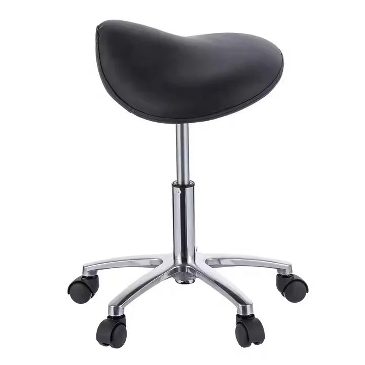 Salon Spa Tattoo Height Adjustable Rolling Wheels Made Durable Metal Swivel Saddle Stool Pedicure Chair Contemporary Task Stool