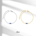 HOVANCI Engrave Jewelry 18k Gold Plated Non Tarnish Stainless Steel New Blue Zircon Inlaid Bracelet Jewelry Gift for Women